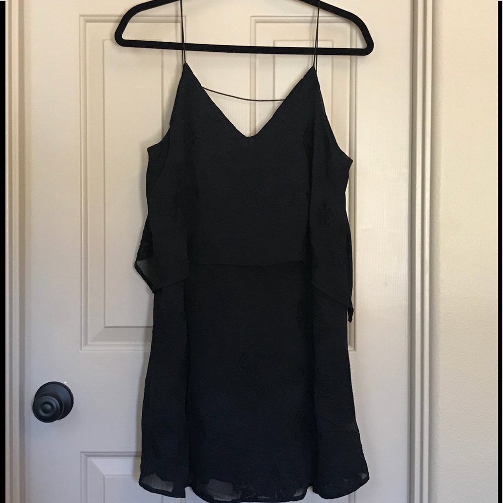 Audrey 3+1 Black Embroidered Mini Dress
